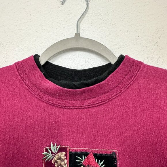 Vintage Cardinal Top Stitch Grannycore Cottagecore Sweatshirt Women's Large - Picture 3 of 6
